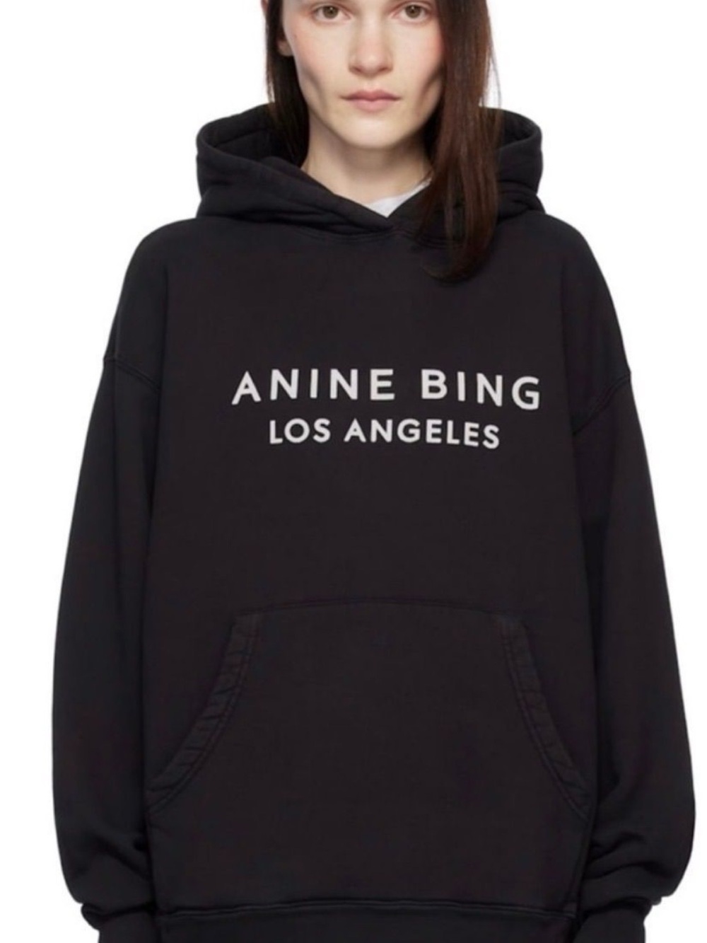 Anine Bing women Black Logo Hoodie